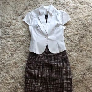 White short sleeve blazer jacket